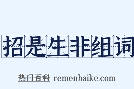 招是生非组词是什么意思的图片